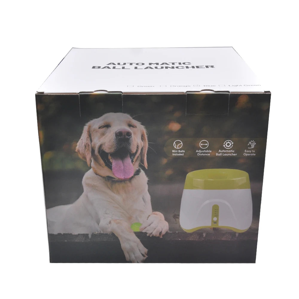 With 5 balls Automatic Ball Launcher for Dogs 3 Adjustable Distances Settings,Improves the dog's intelligence Outdoor pet game
