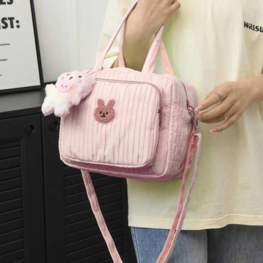 Mommy Stroller Nappy Bag Portable Cute Cartoon Multi-function Large Capacity Baby Diaper Bags with Pendant Nylon Mom Travel Tote
