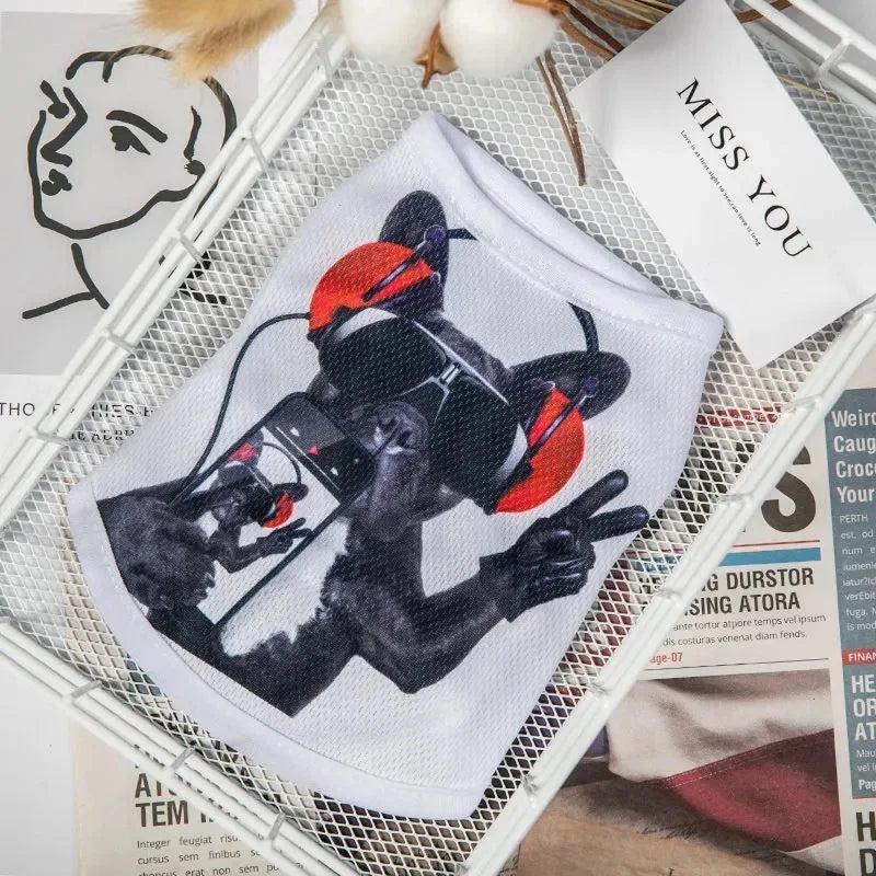 1 PC Lightweight Summer Vest for Pets Chihauhua XS-XXL Big Dogs Clothing Ice Felt Overall Cartoon No Fading Pet Cat Overalls