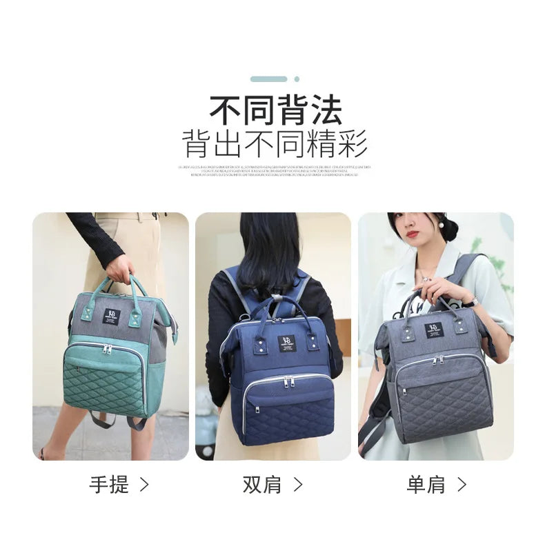Multi-functional Mummy Shoulder Storage Bag Out Fashion Mother USB Port Bag Large Capacity Backpack Baby Stroller Hanging Bag