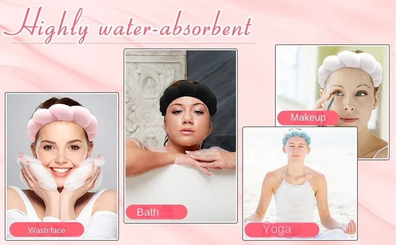 Soft Hair Styling Accessories Women Girls Headbands for Face Washing Bath Makeup Hair Band Women Adjustable SPA Facial Headband