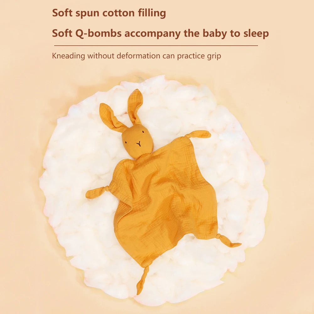 Baby Cotton Muslin Comforter Blanket Soft Newborn Sleeping Dolls Kids Fashion Sleep Toy Soothe Appease Towel Bibs