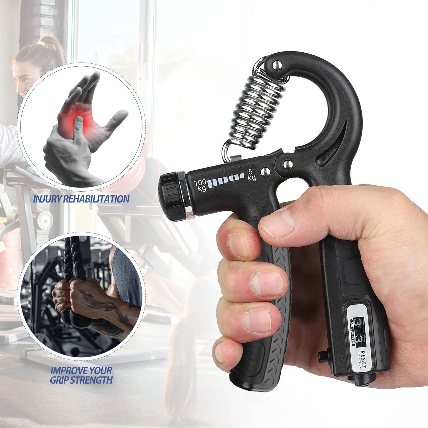 R Shaped Spring Grip Professional Wrist Strength Arm Muscle Finger Rehabilitation Training Exercise Fitness Equipment