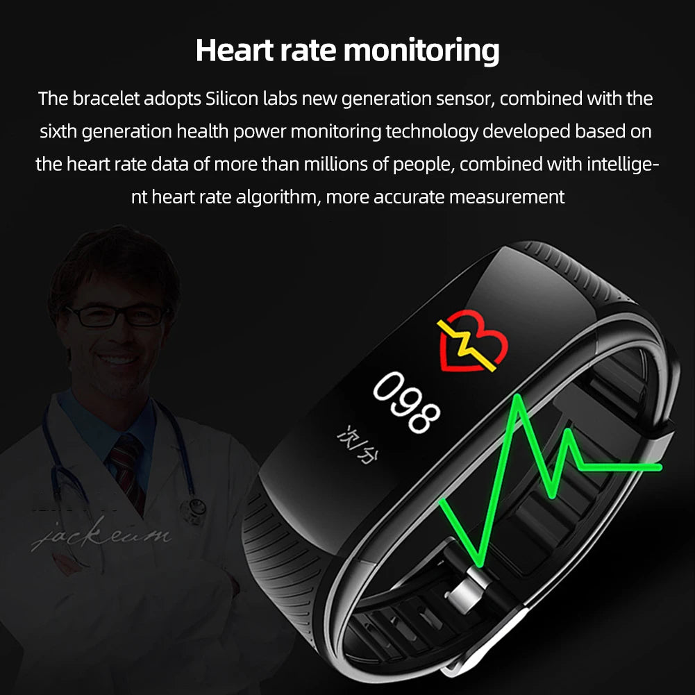 Smart Watch Waterproof Sport Smartwatch Heart Rate/Blood Pressure/Blood Oxygen Monitor USB Direct Charging for Outdoor Exercises