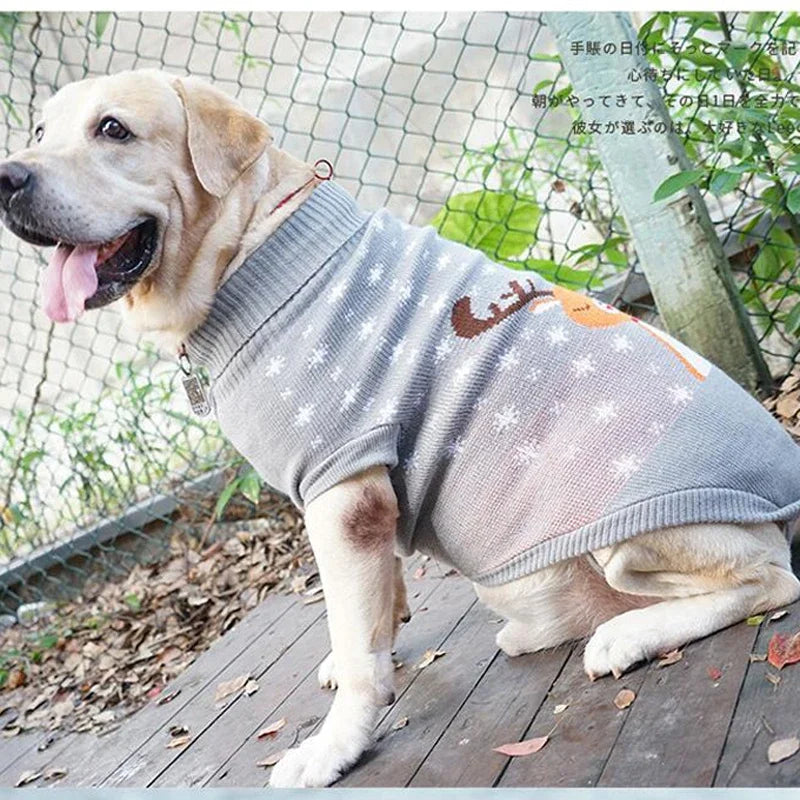 Christmas Wear for Large Dog Sweater Knit Big Dog Sweater Christmas Pet Turtleneck Doggy Sweatshirt for Extra Dogs Boy Girl