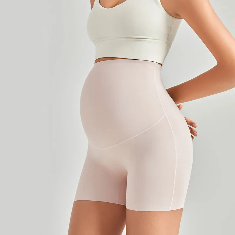 Maternity Safety Pants for Summer Crotch-free Underwear High-waisted Large-size High-elastic Maternity Leggings