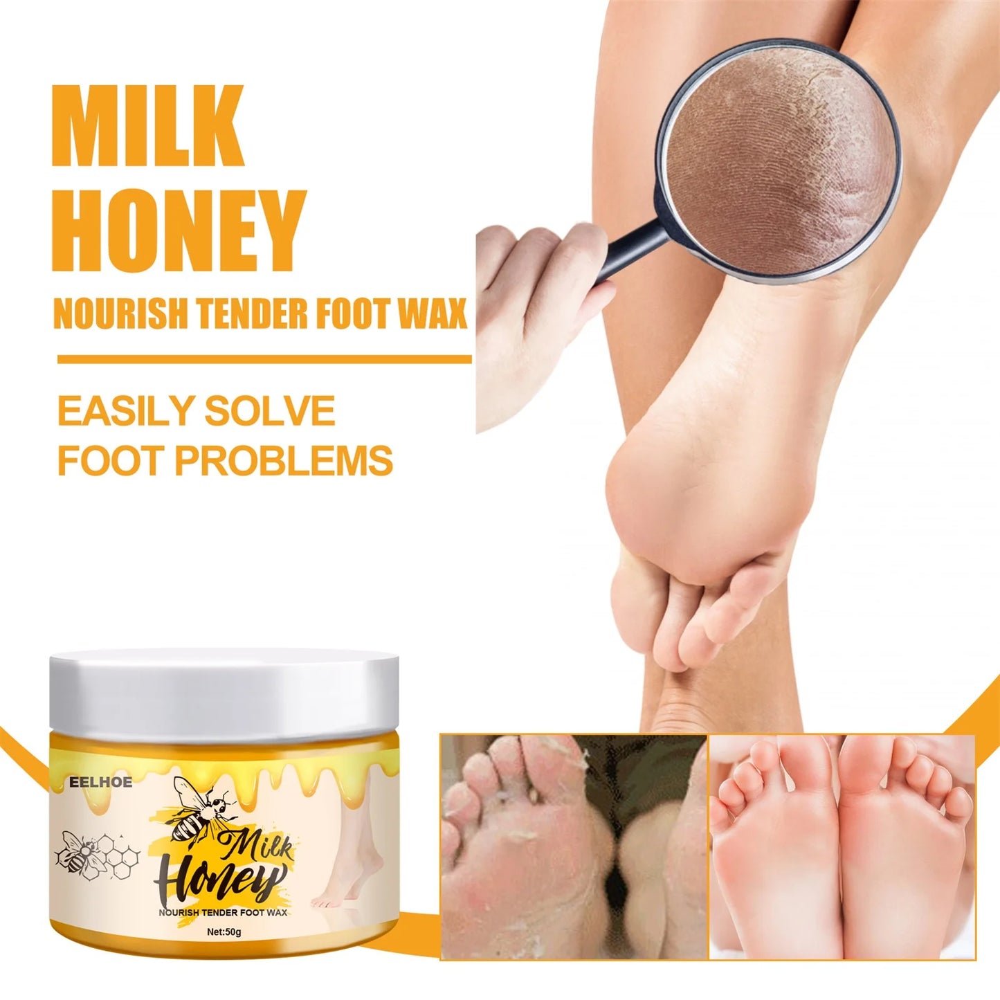 Milk Honey Hand Mask Hand Wax Moisturizing Whitening Skin Care Exfoliating Calluses Hand Film Hands Care Cream