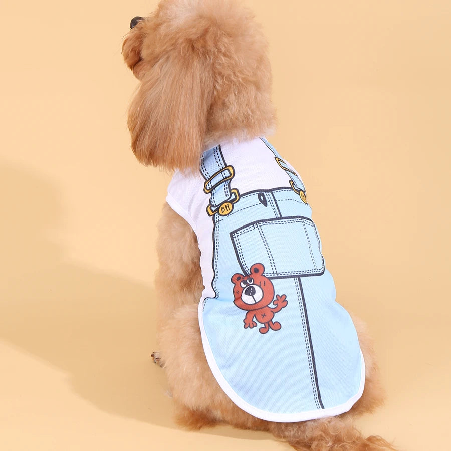 Summer Small Dog Clothes Pets Clothing Cartoon Dog Shirt Chihuahua Tshirt Puppy Vest Yorkshire Terrier Pet Clothes Ropa Perro