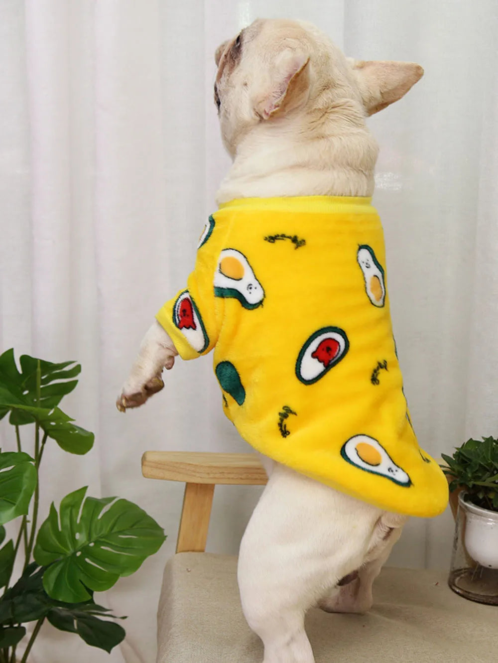 Warm Dog Clothes Cute Print Puppy Pet Clothing French Bulldog Hoodie Winter Dog Pajamas Sweater Coat for Small Medium Dogs Cats