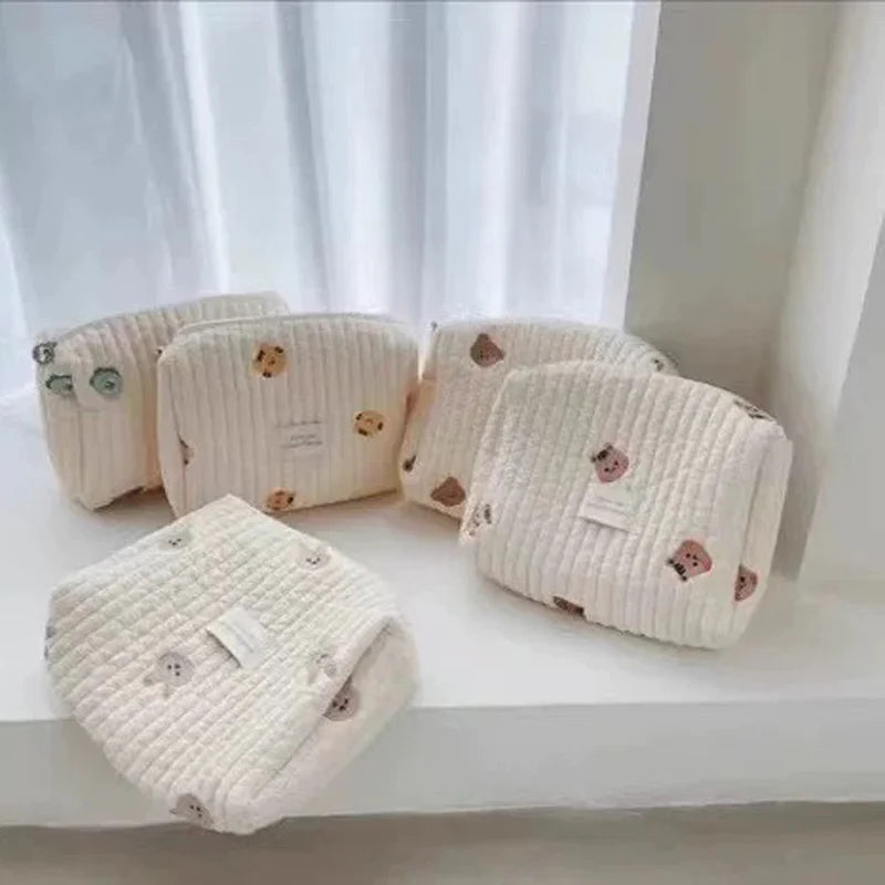Portable Stroller Nappy Bag Quilted Baby Diaper Caddy Organizer Embroidered Mommy Bags Babies Accessories Changing Bag Storage
