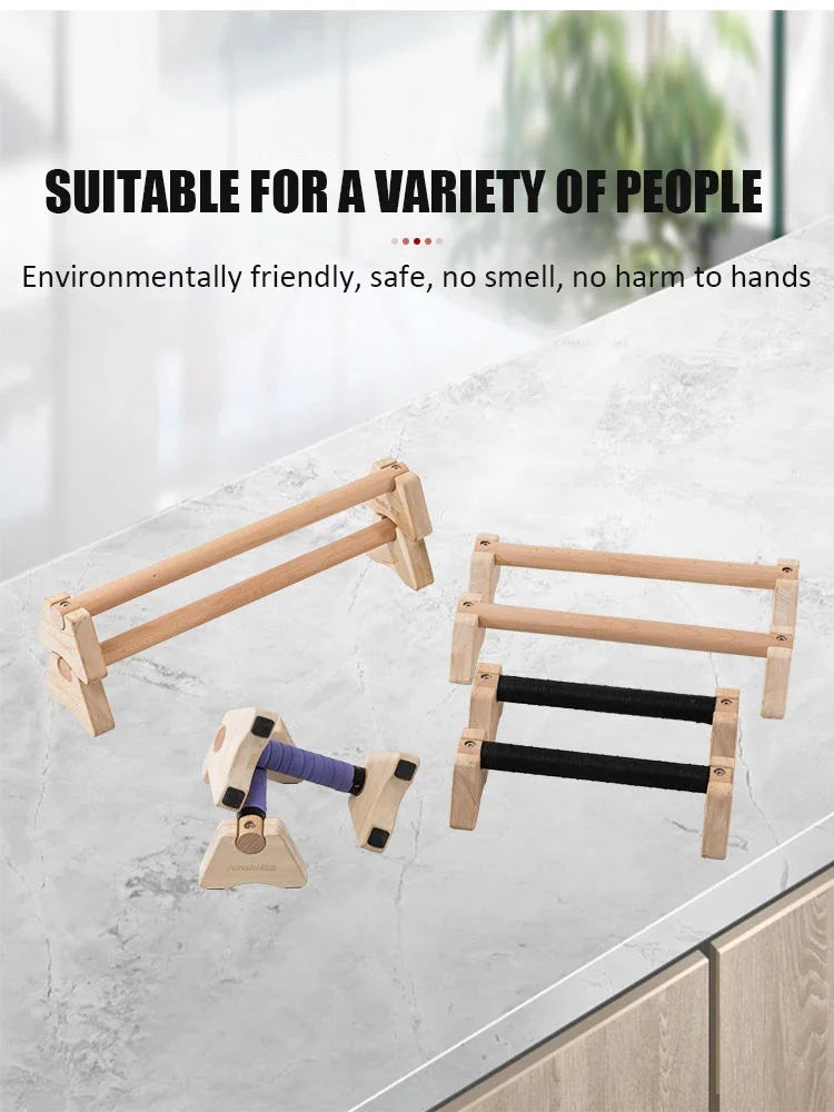 Wooden Push-up Stand Non-SlipPush Up Bar Handles Fitness Pushup Board Calisthenics Parallettes Bar Exercise Equipment for Home