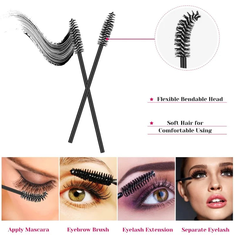 281 pcs Makeup Accessories with Makeup Applicators Triangle Disposable Lip Applicators, Eyeliner Brushes Makeup Tools
