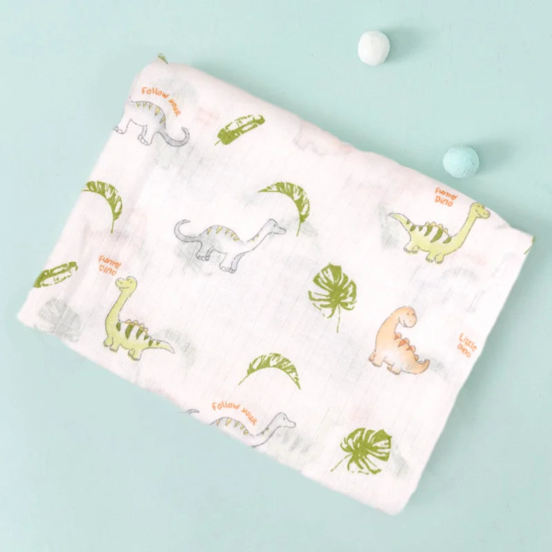 110cm Baby Swaddle Blanket Dual Layers Blankets For Boys Girls Organic Cotton Soft Newborn Swaddle Wrap Burping Clothes
