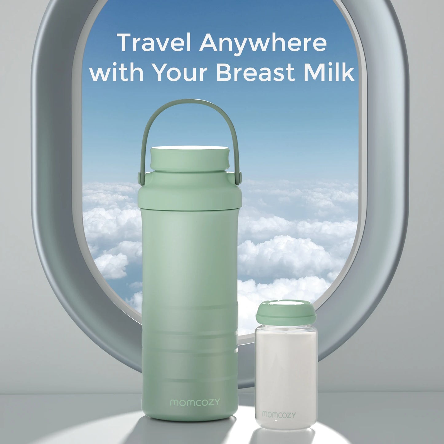 Momcozy 22oz Portable Breast Milk Cooler for Outdoor, 360°Total Cooling for 24Hours, Larger Capacity with 2pcs Baby Bottles