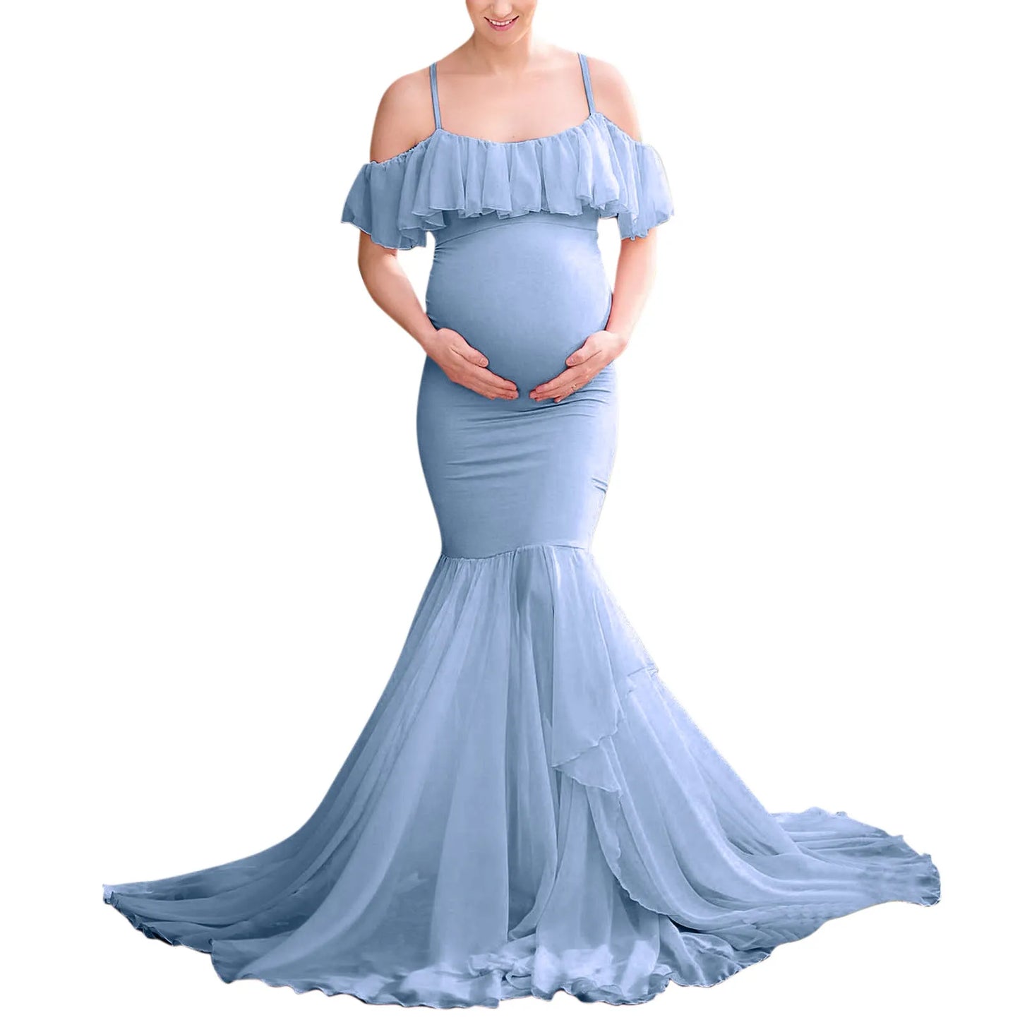 Maternity Dresses For Photo Shoot Pregnant Dress Lace Props Short Sleeve Solid Aline Dress Ropa De Maternidad Embarazo Juvenil