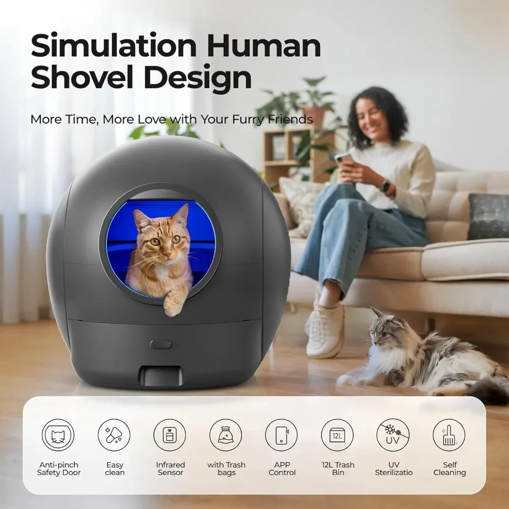 Self-Cleaning Extra Large Automatic Cat Litter Box – APP Control, Safe Alert & Smart Health Monitor
