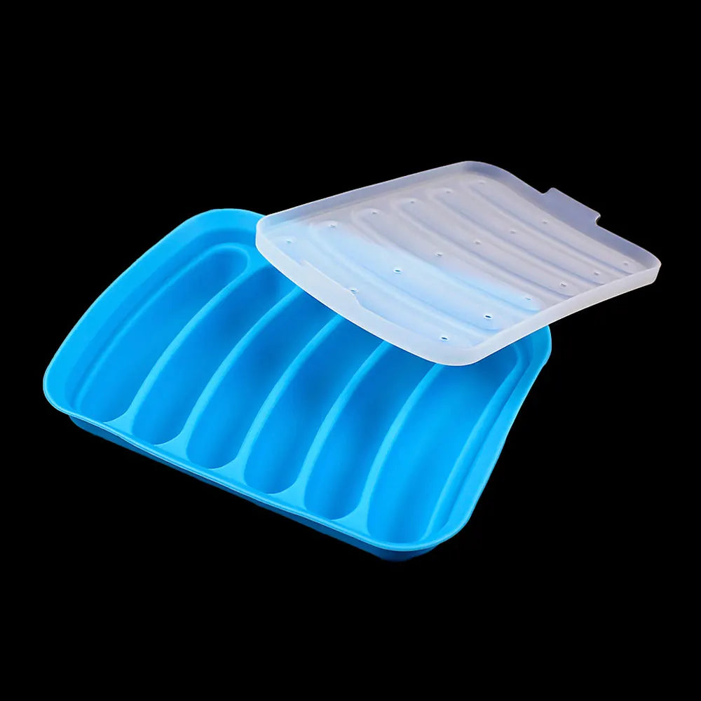 Silicone World DIY Silicone Sausage Molds With Lid Baby Complementary Food Baked and Steamed Ham Hot Dog Making Mold Baking Tool