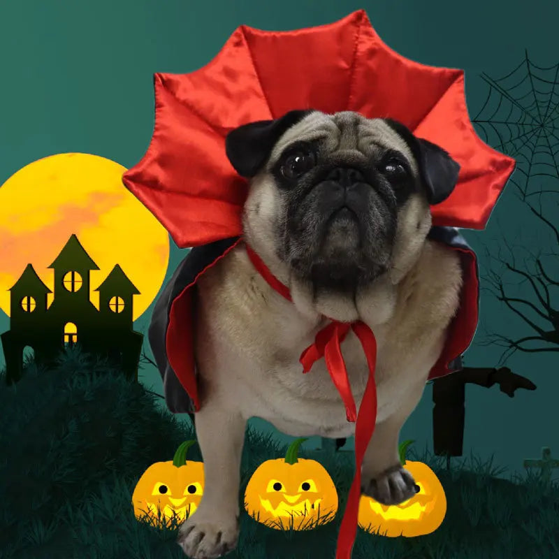 New Funny Pet Dog Halloween Costume Dog Cat Costumes for Small Dogs Cosplay Vampire Cloak Dog Cat Clothes Cloak Pet Supplies