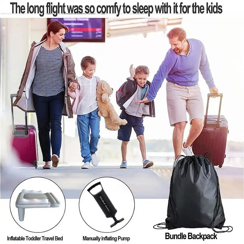 Portable Toddler Airplane Bed Baby Child Inflatable Mattress Air Bed Seat Extender Sleeping Mattress For Travel Car Road Trip