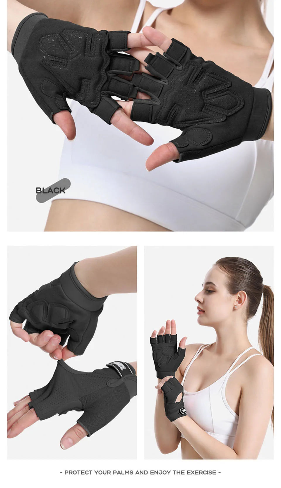 AOLIKES 1 Pair Gym Gloves Body Building Sports Fitness Dumbbell Workout Breathable Gloves for Crossfit Weight Lifting Training