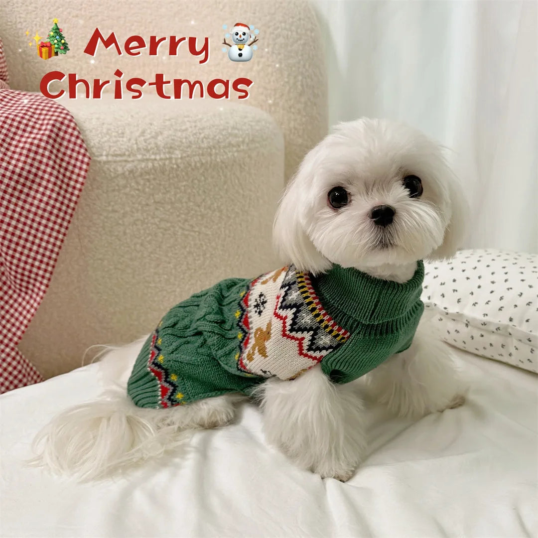 Dog Winter Clothes Pet Christmas Red Sweaters Sleeveless Gingerbread Reindeer Pattern Soft Warm Fall Winter Cats Dogs Clothes
