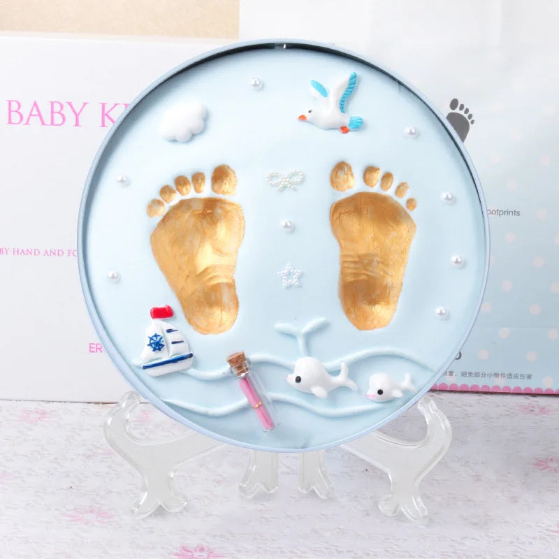 Baby Boy Girl Footprint Baby Care Air Drying Soft Clay DIY Babies Hand Foot Imprint Kit Casting Toys Print Pad Newborn Souvenir