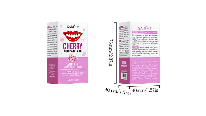 Sakura Flavor Solid Toothpaste Tablets Healthier Teeth Gums Teeth Whitening Remove Smoke Stains Fresher Breath Oral Care