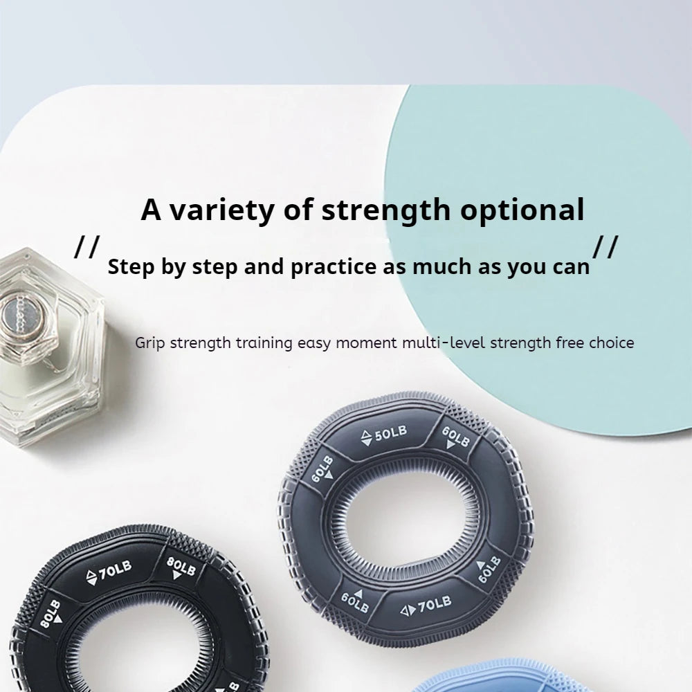 Octagonal Grip Ring Resistance Silicone Hand Exerciser Arm Strength Training Equipment Non-Slip Home Gym Fitness Workout Tool
