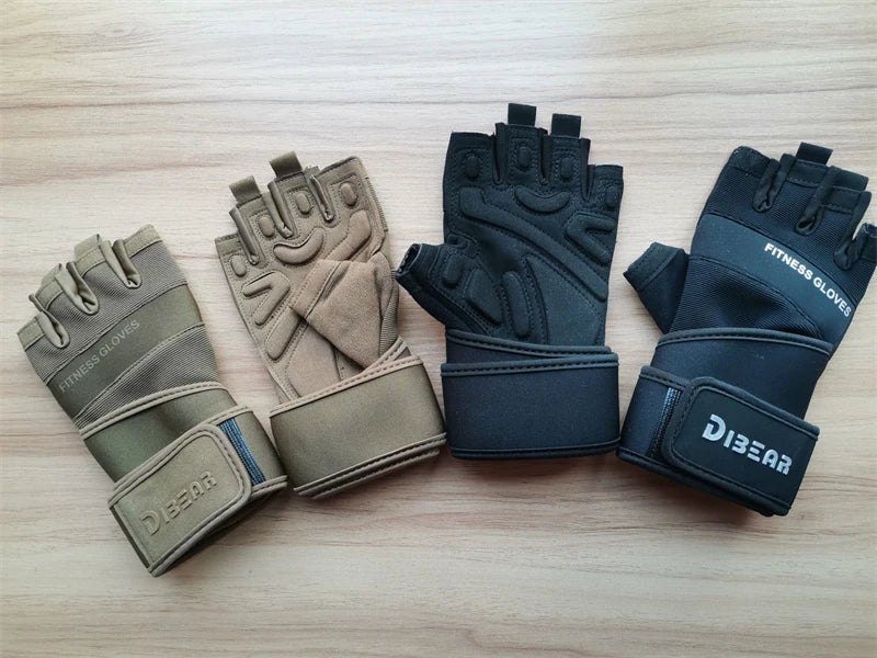 Half Finger Bodybuilding Gym Gloves Weightlifting Dumbbell Kettlebell Training Workout Fitness Gloves For Man Women