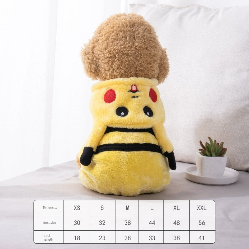 Cat Clothes Tiger Outfit Thermal Cotton-Padded Clothes Kitten Blue Cat British Shorthair Muppet Autumn and Winter Pet Dog Four-Legged Clothes