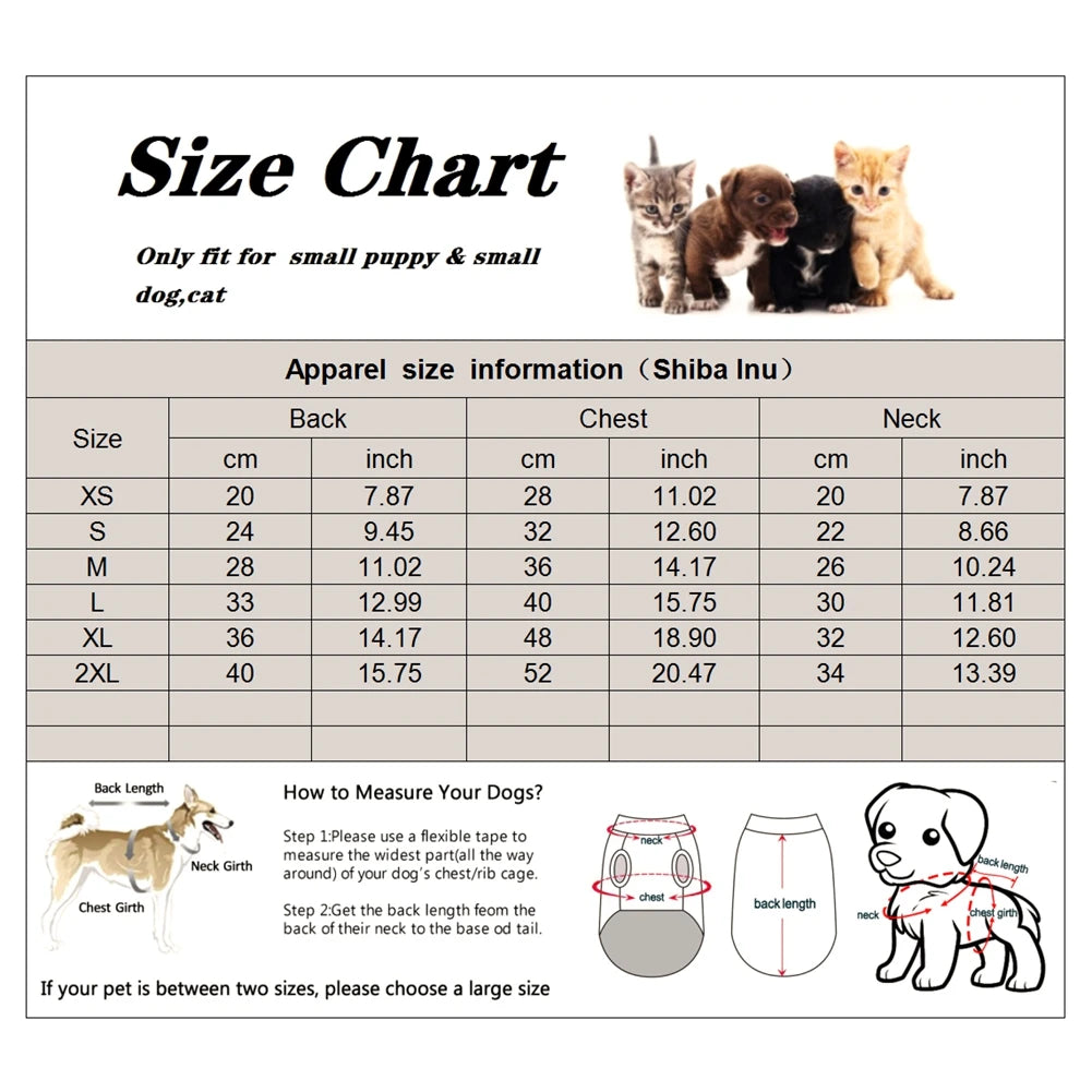 XS-2XL Winter Warm Cotton Dogs Vest Coats For Small Medium Dog Clothing Puppy Kitten French Bulldog Chihuahua Pet Dogs Clothes
