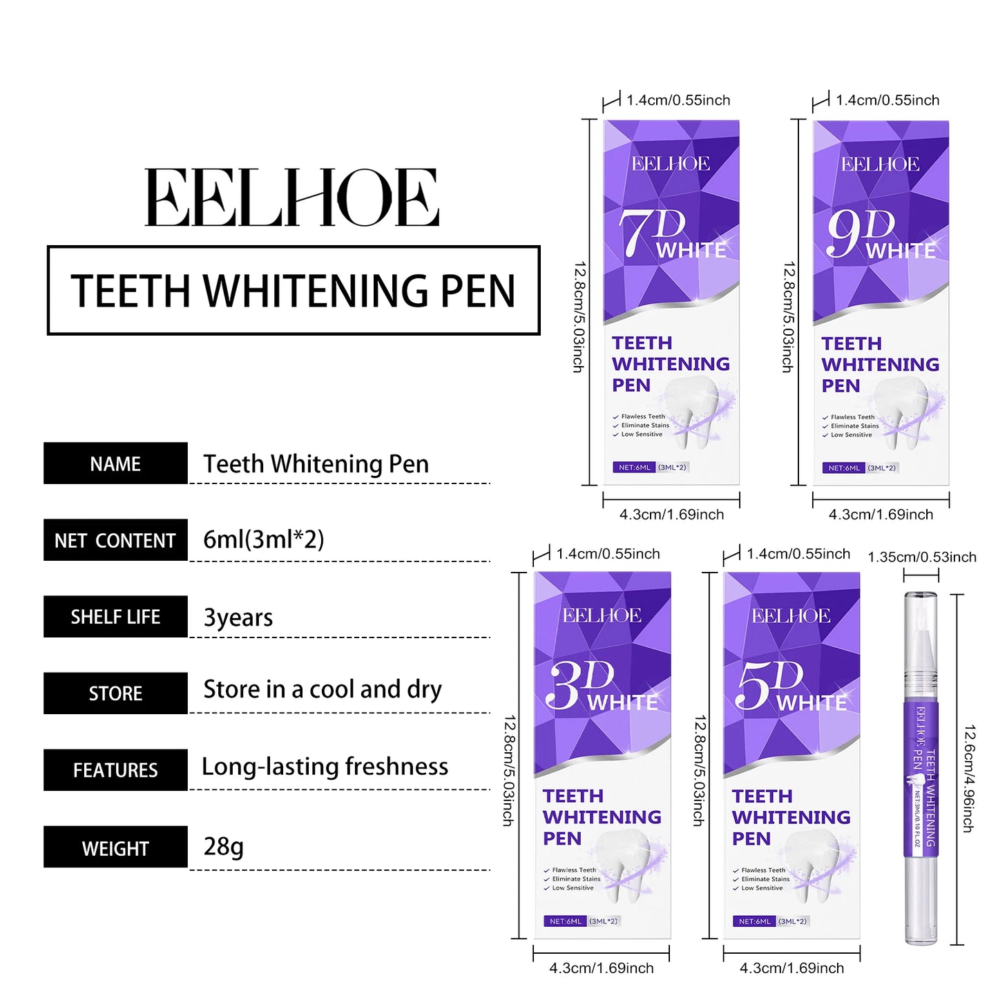 6ml Teeth Whitening Pen Teeth Gel Whitener Bleach Remove Stains Oral Hygiene Instant Smile Teeth Whitening Cleansing Serum