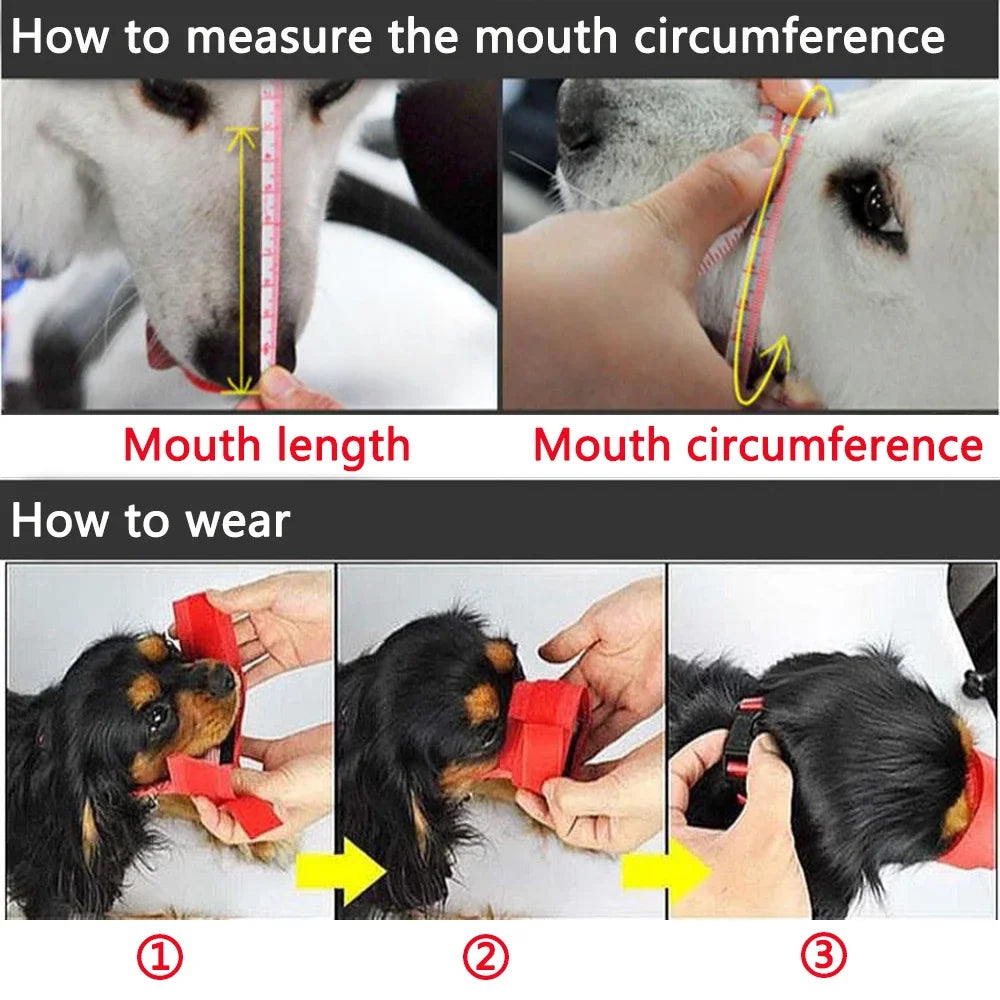 Adjustable Dog Muzzle Summer Mesh Breathable Muzzle for Small Medium Large Dogs Anti-bite Anti-bark Dog Mouth Cover Pet Supplies