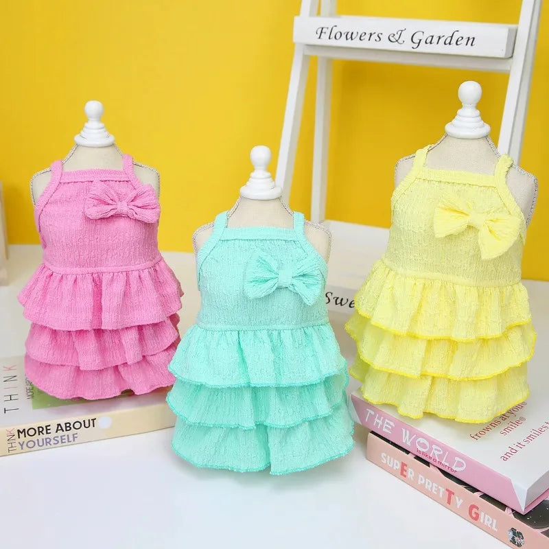2023 Spring Pet Clothes Dog Princess Dresses Puppy Dress Pet Skirt Puppy Dog Princess Dresses for Small Medium Cat Costume Pug