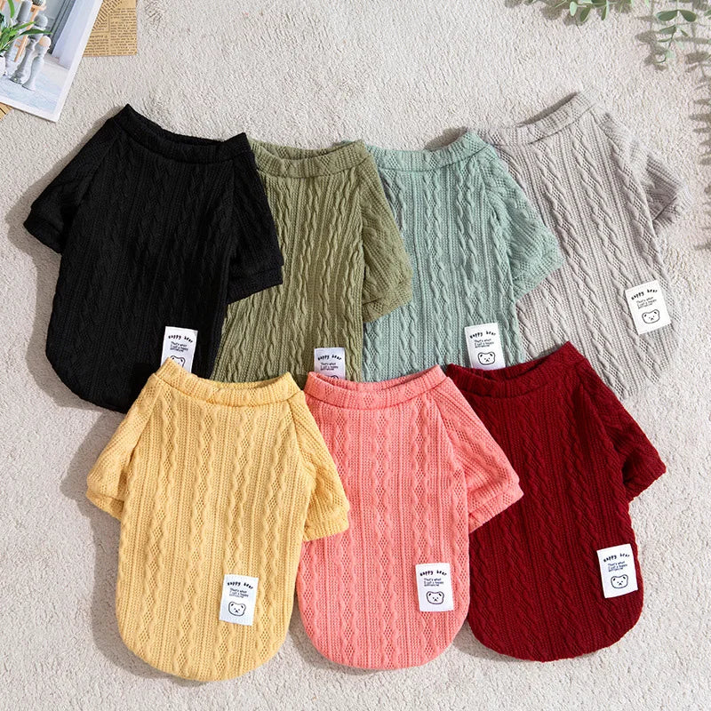 Warm Knitted Dog Sweater Soft Fashion Pet Clothes for Samll Medium Dogs Cats French Bulldog Chihuahua Yorkies Pug Costume