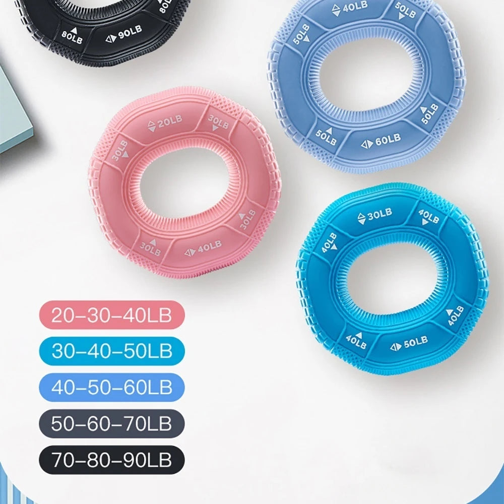Octagonal Grip Ring Resistance Silicone Hand Exerciser Arm Strength Training Equipment Non-Slip Home Gym Fitness Workout Tool