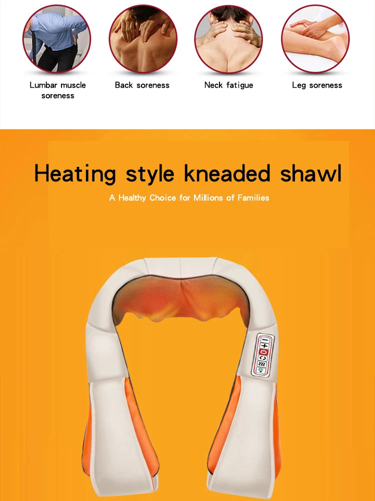 Home Neck Massager, Shiatsu Portable Shoulder Massager For Tissue Relief And Muscle Relaxation, Suitable For Multiple Scenarios