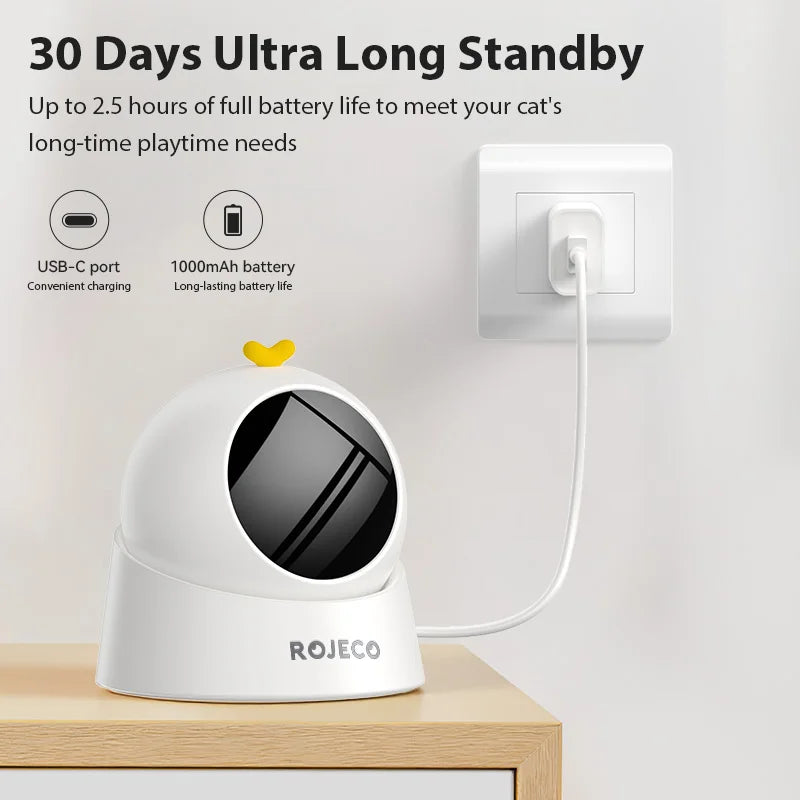 ROJECO Automatic Cat Laser Toy Interactive Adjustable Mode Electric Cat Toy For Kitty Dog Indoor Smart Teasing Laser Cat Toys