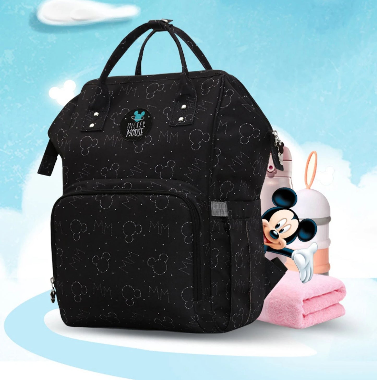 Disney Mickey Original New Diaper Bag Backpack Luxury Brand Baby Bag Large Capacity Multifunctional Cartoon Baby Diaper Bag