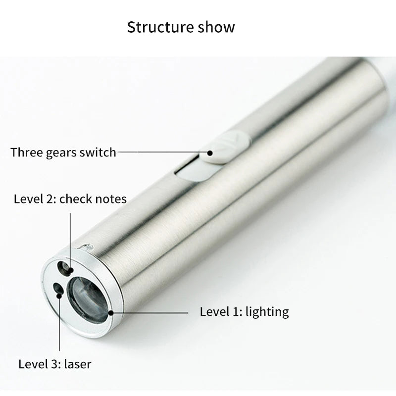 Pointers USB Charging Rechargeable 3-in-1 Flashlight Red Camping Lamp Multifunctional Toy UV Props Pet Training