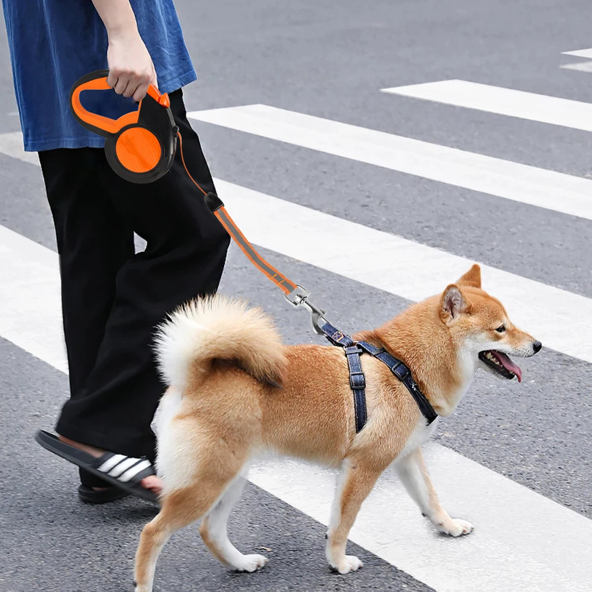Hands Free Dog Leash Reflective Leash with Waist Bag Retractable Elastic Belt Dog Traction Rope for Running Walking Pet Products