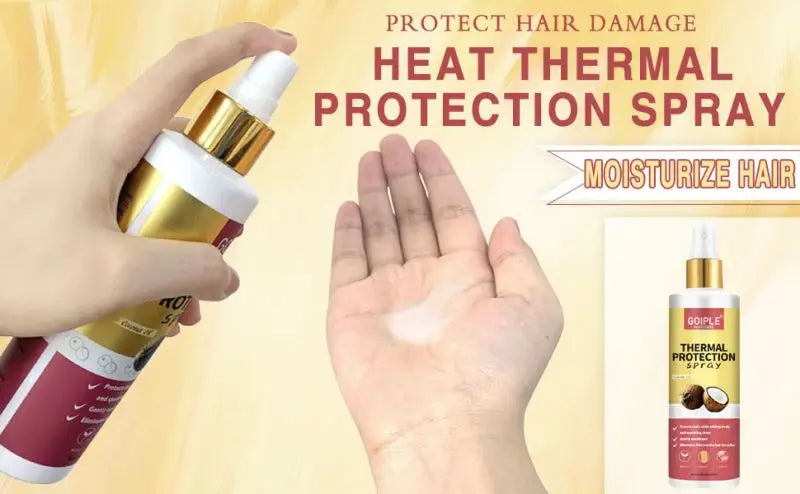 Heat Protection Spray Thermal Protector Serum Hair Growth Essential Oil Sleep Bonnet with Brush Moisturize Care Conditioner Set