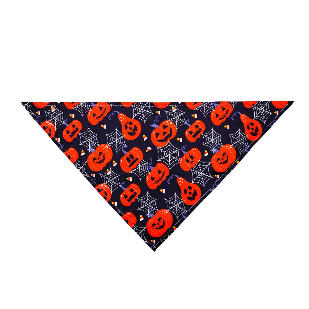 1 Pc Pet Dog Halloween Costume Scarf Dog Bandana Accessories Pumpkin Skull Bat Ghost Pattern Small Dog Cat Dog Bib Pet Supplies