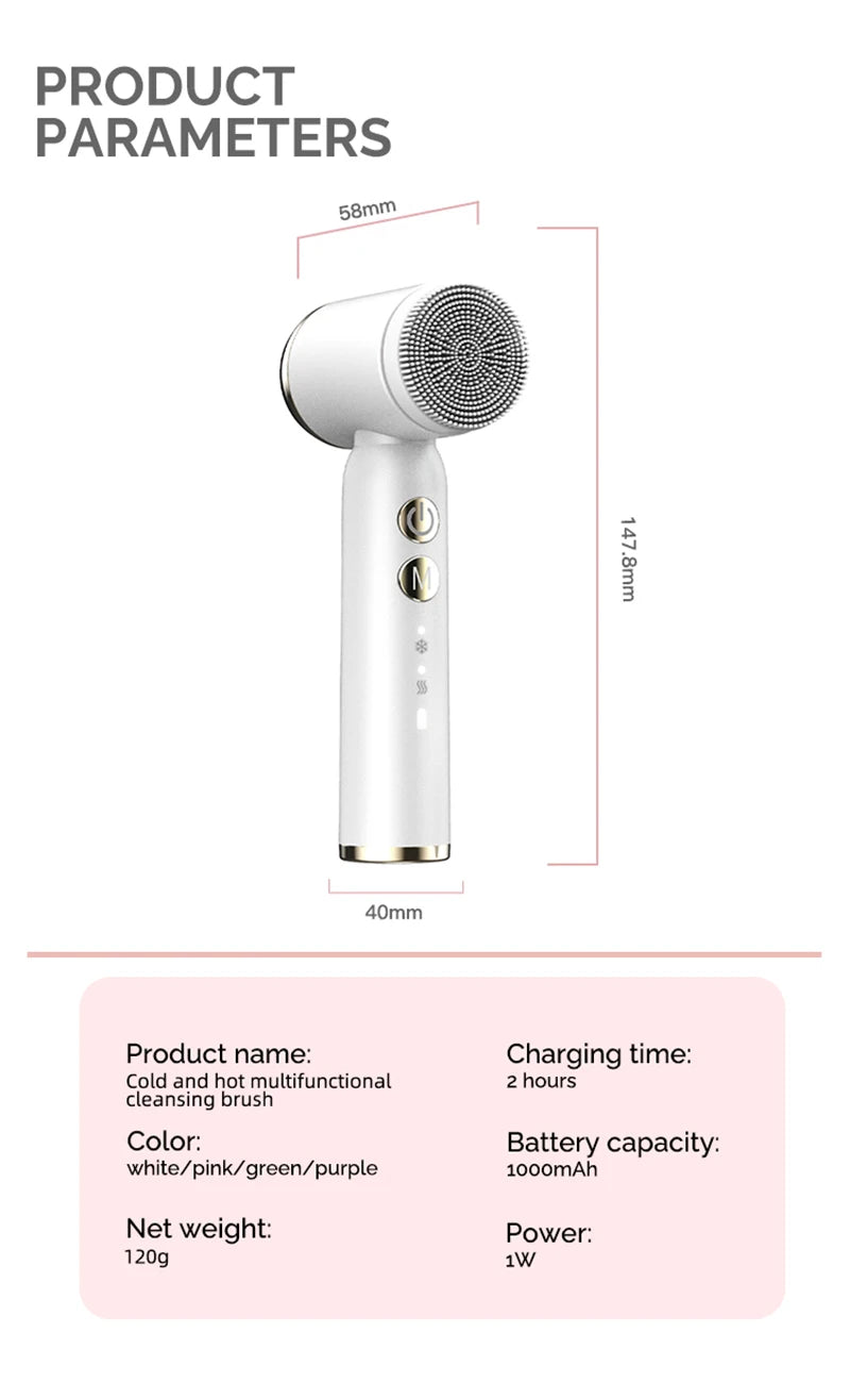 Six-In-One Cleansing Brush Face Wash Brush Clean Pores Exfoliating Silicone Facial Deep Pore Skin Care Scrub Cleanser Tool