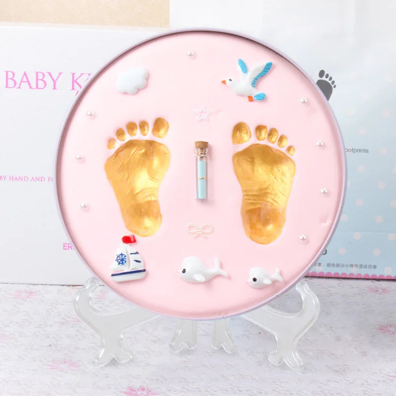 Baby Boy Girl Footprint Baby Care Air Drying Soft Clay DIY Babies Hand Foot Imprint Kit Casting Toys Print Pad Newborn Souvenir