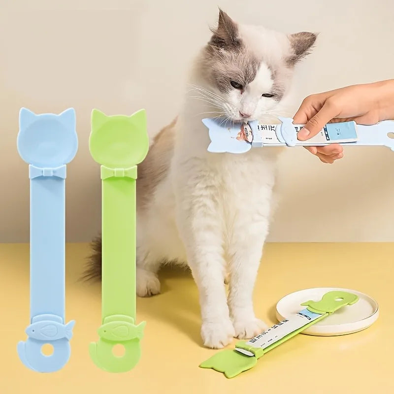 1/3PCS Cat Strip Feeder Spoon Long Handle Lickable Wet Food Feeder for Cats Pet Meat Mud Food Squeeze Dispense Spoon Pet Supplie