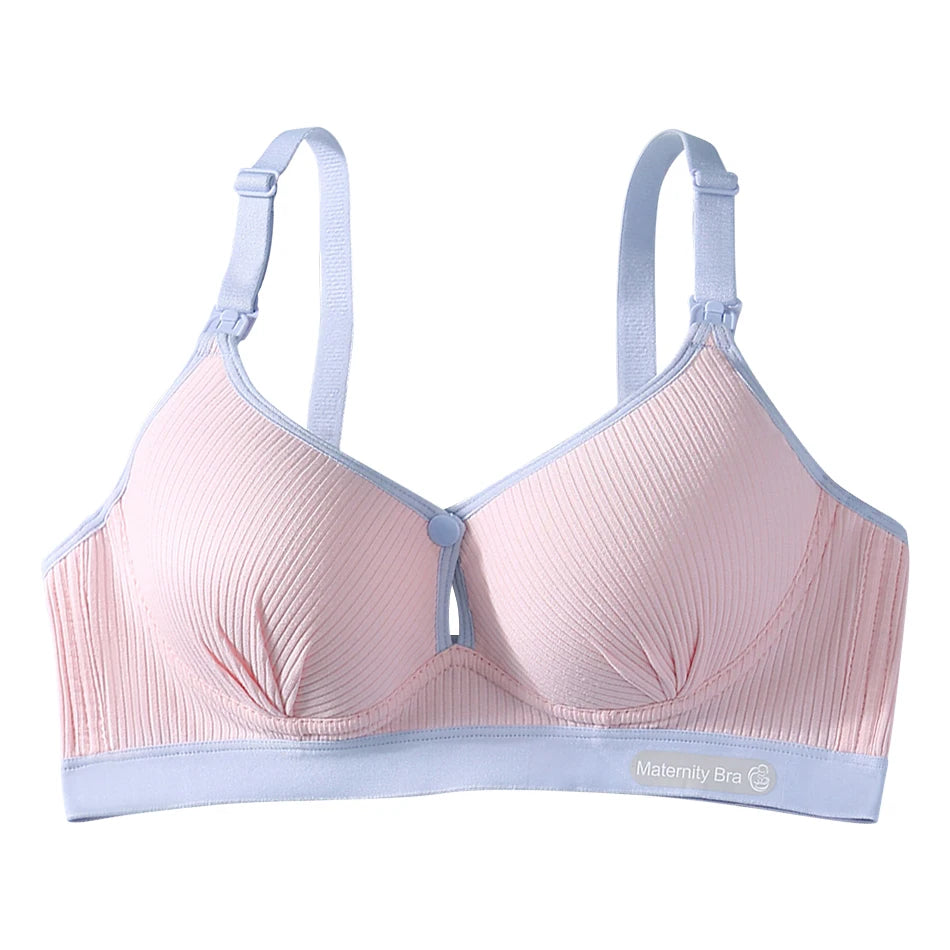 Maternity Nursing Bra No Underwire Front Open Gathered Support Cups Bralette Soft Comfort for Pregnant Women Underwear Clothing