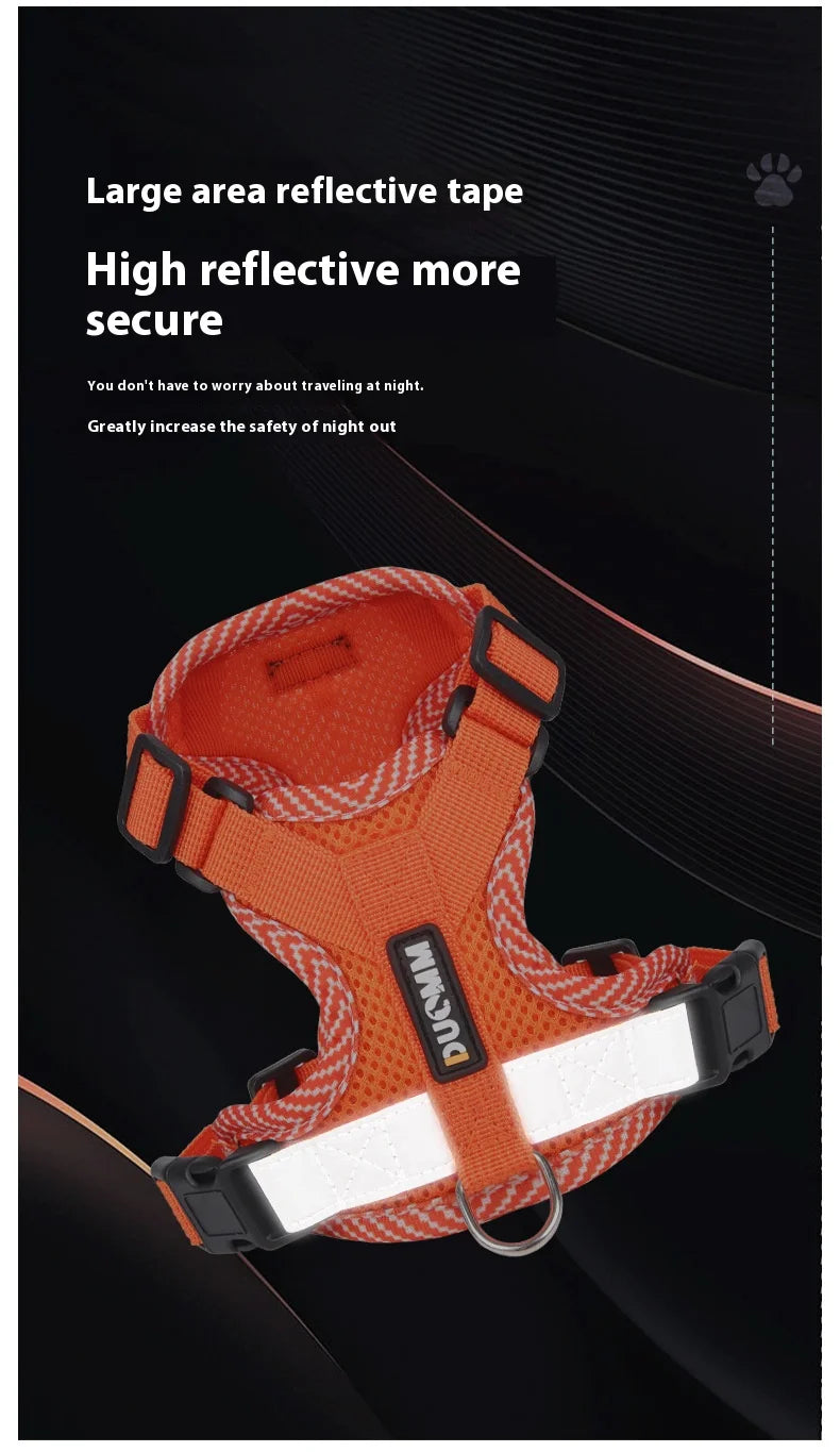 New Breathable Reflective Dog Harness Vest Easy To Wear Comfortable Adjustable Pet Harness for Small Medium Dogs