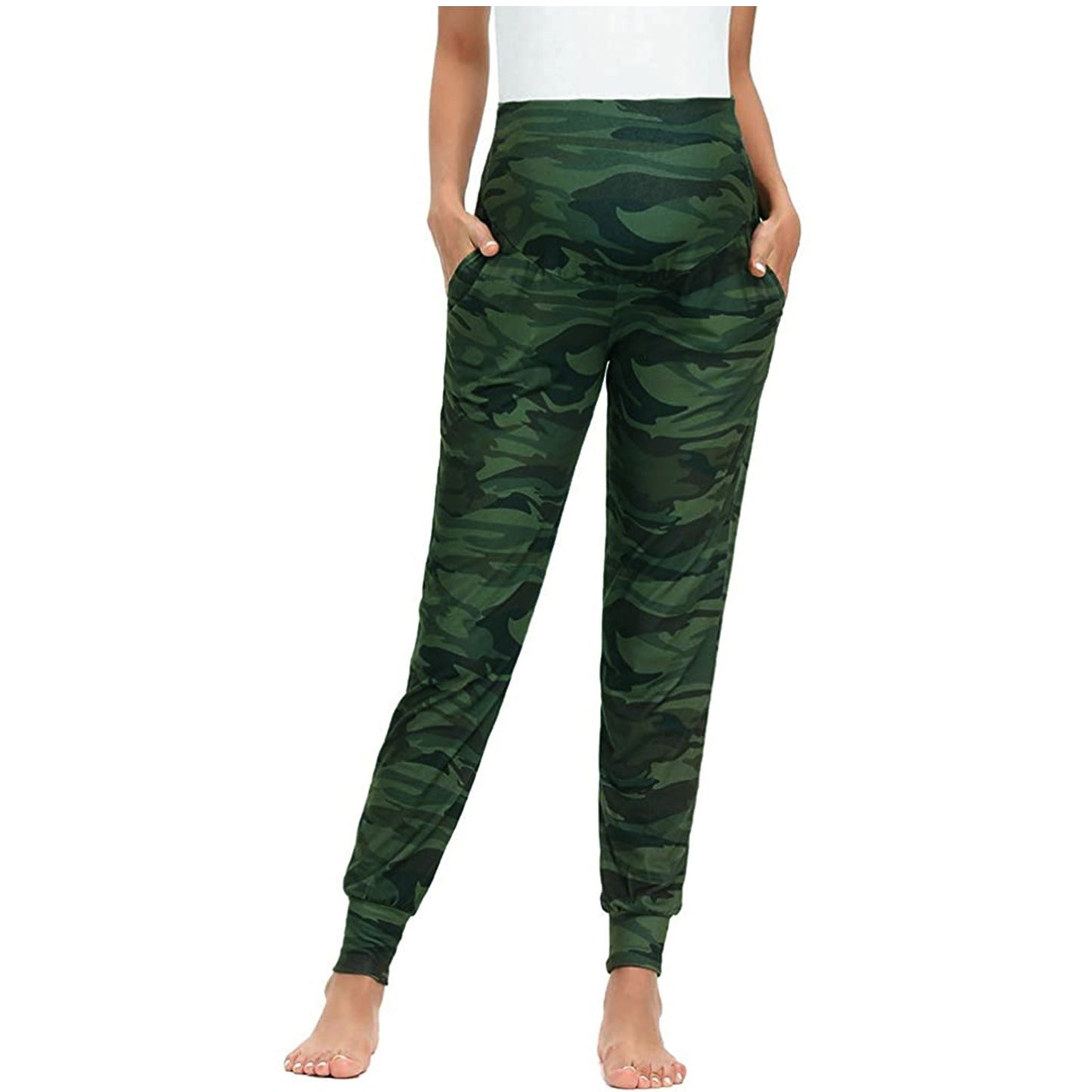 Maternity Clothes Women Camouflage Pants Stretchy Comfortable Lounge Pants High Waist Slim Maternity Leggings Premama Clothing