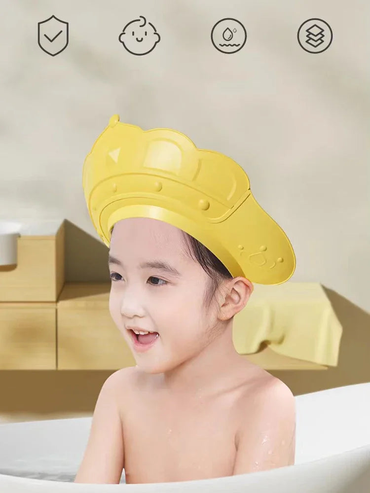 Baby Bath Caps Goods Infant Ear Protection Kids Shampoo Shield Bath Head Cover Baby Shower Cap Adjustable Hair Wash Hat